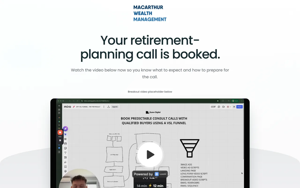 Confirmation page preview